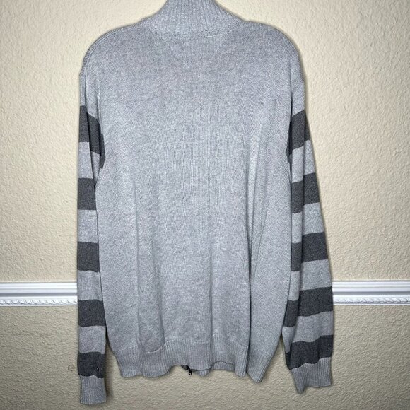 Tommy Hilfiger Men's Sweater Full Zip Pockets NWT SZ XL Gray & Navy - Picture 4 of 5